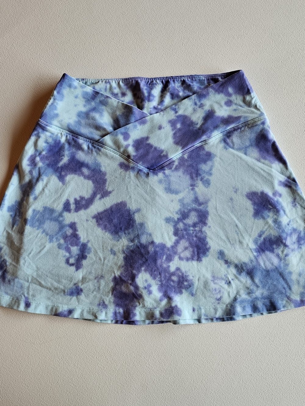 PINK Victoria's Secret Light Blue and Purple Tie-Dye V-Waist Skater Skirt